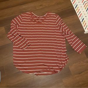 4x/5x Striped tunic long sleeve shirt